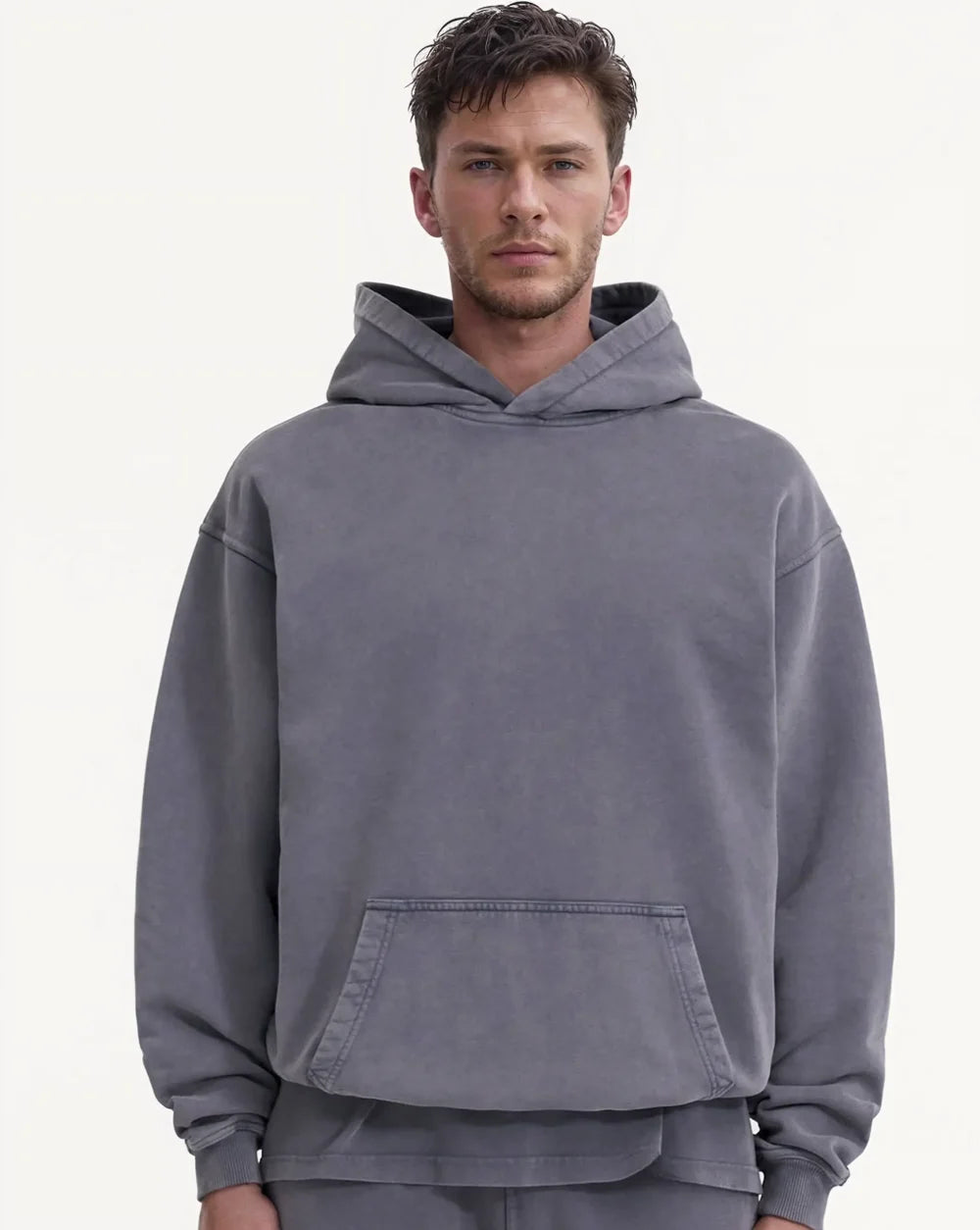 CRURAFASHION - Oversized Grey Ultra-Heavy Hoodie