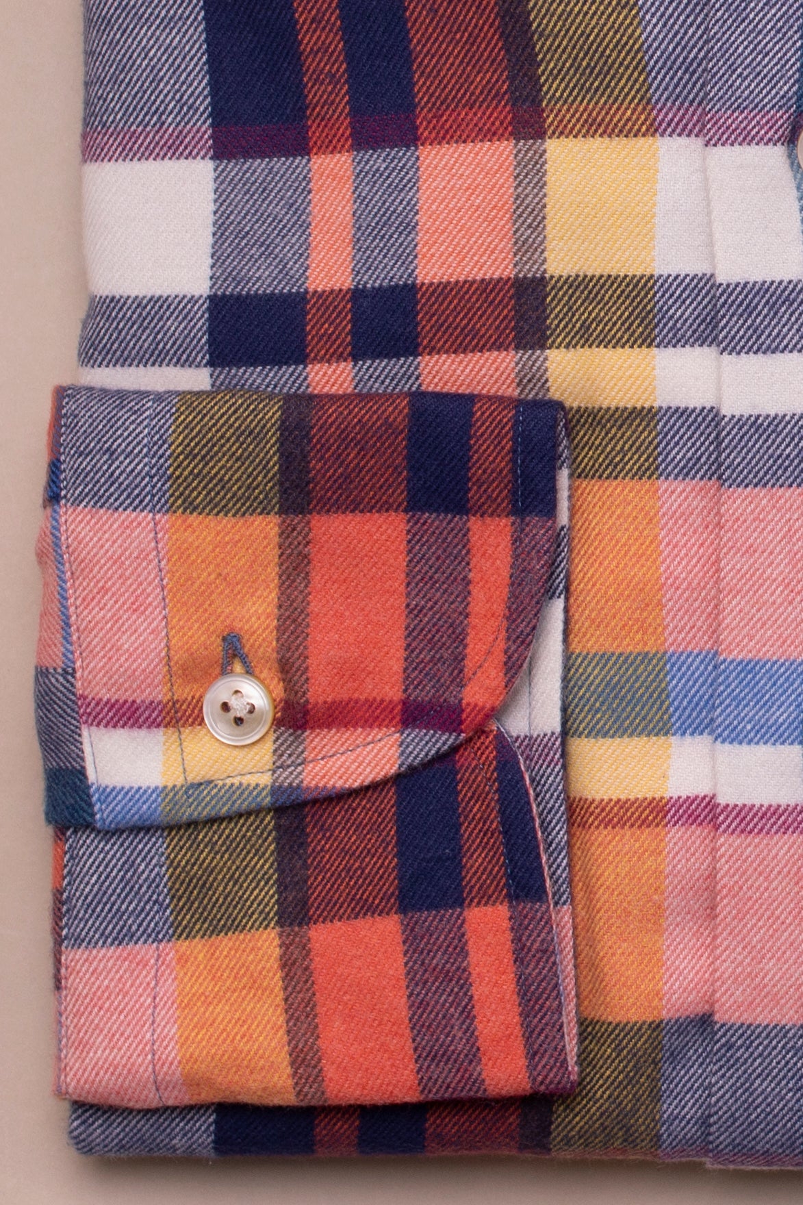 CRURAFASHION - Red & Blue Brushed Cotton Check Shirt
