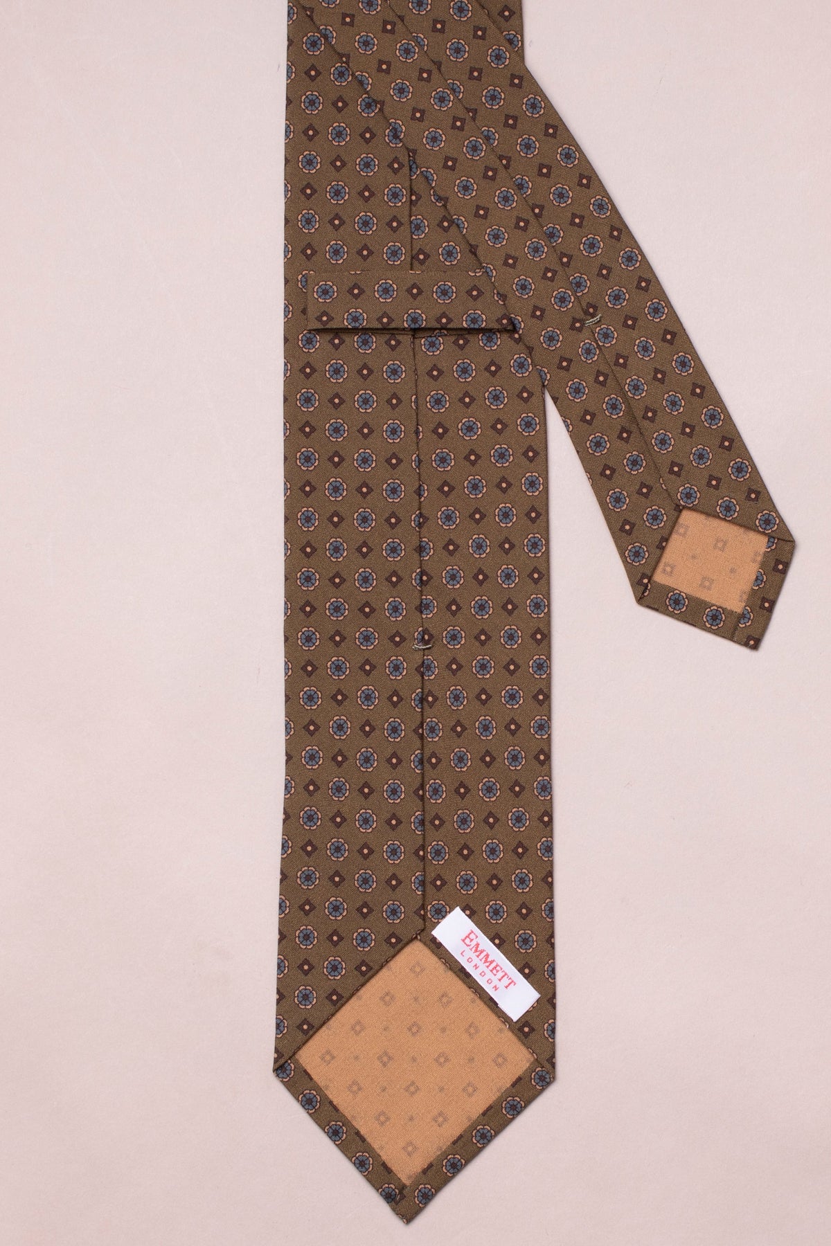 CRURAFASHION Brown Vintage Design Silk Tie