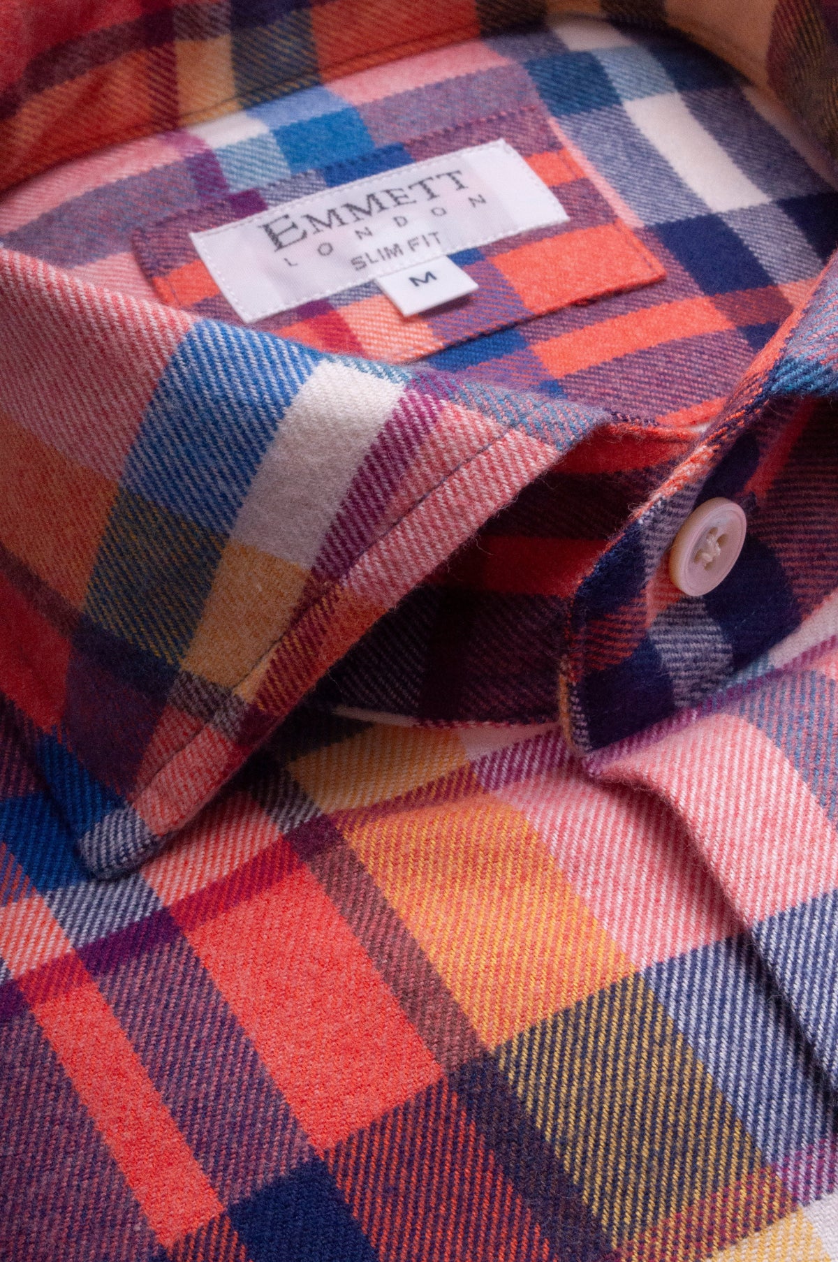 CRURAFASHION - Red & Blue Brushed Cotton Check Shirt