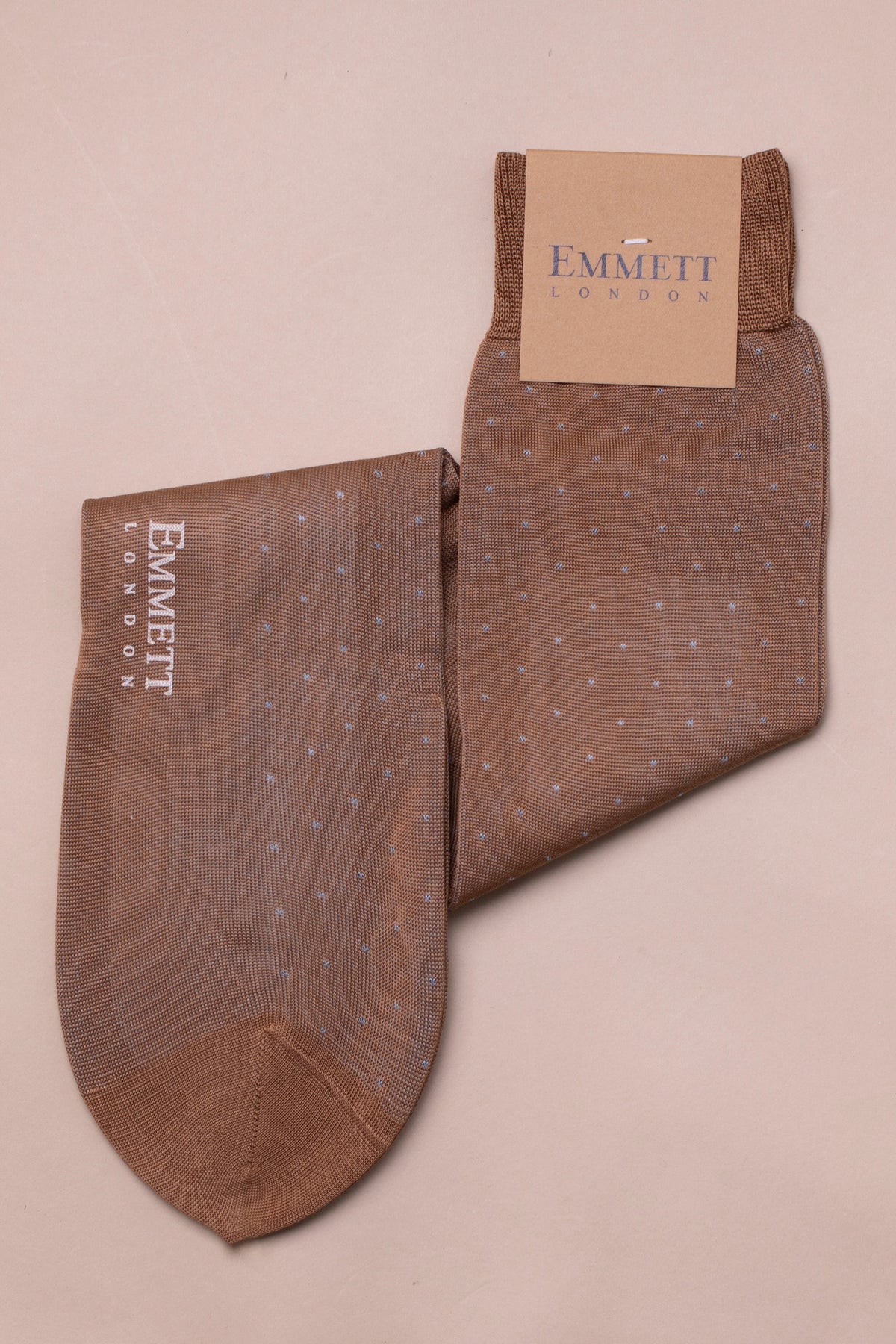 CRURAFASHION - Beige and Blue Polka Dot Socks