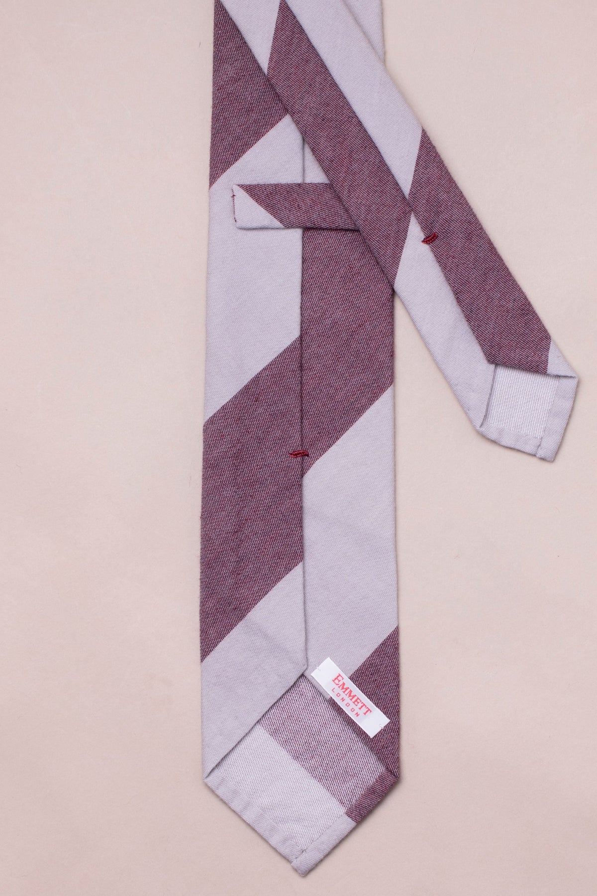 CRURAFASHION - Grey & Red Wool-Silk Striped Tie