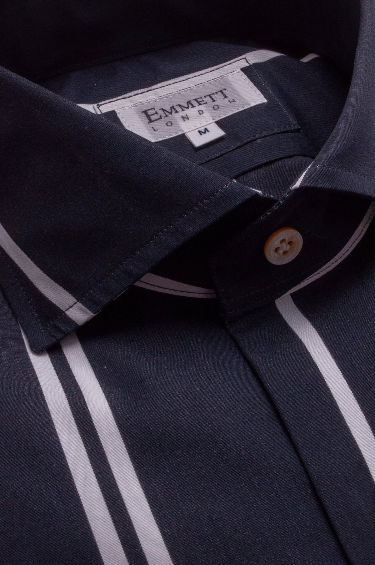 CRURAFASHION - Classic Black and White Striped Cotton Shirt