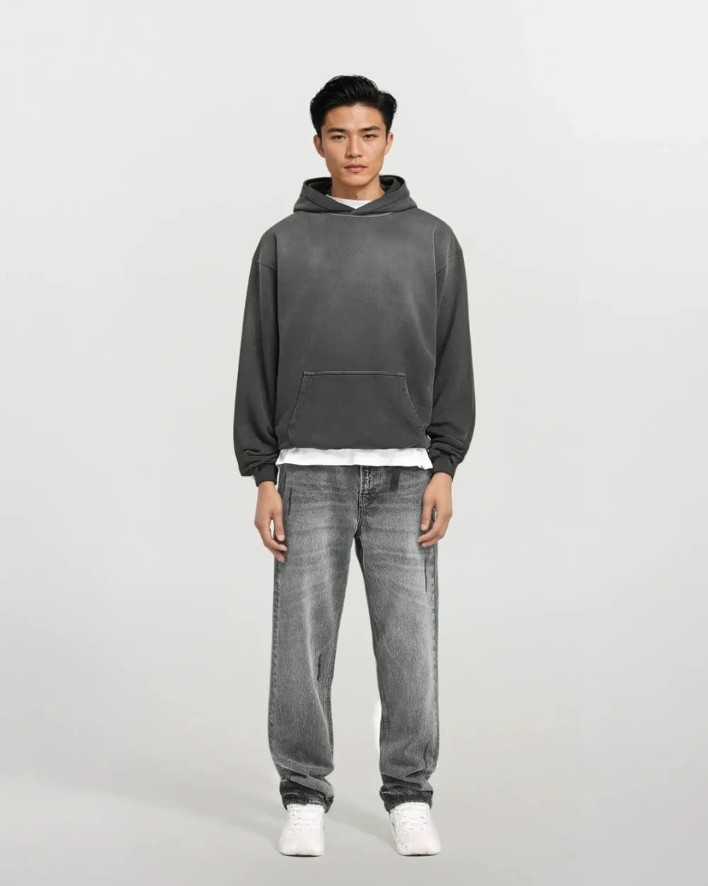 CRURAFASHION - Vintage Sun-Washed Oversized Hoodie