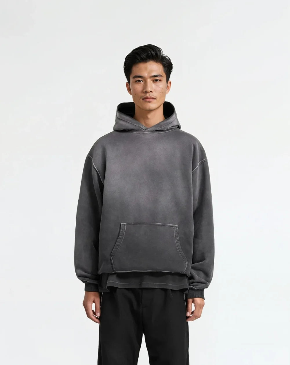CRURAFASHION - Vintage Sun-Washed Oversized Hoodie