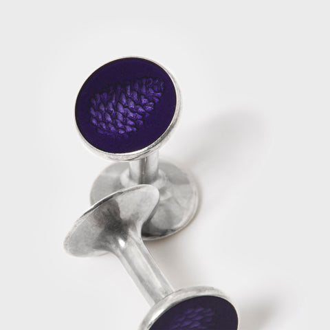 CRURAFASHION - Purple Pinecone Cufflinks